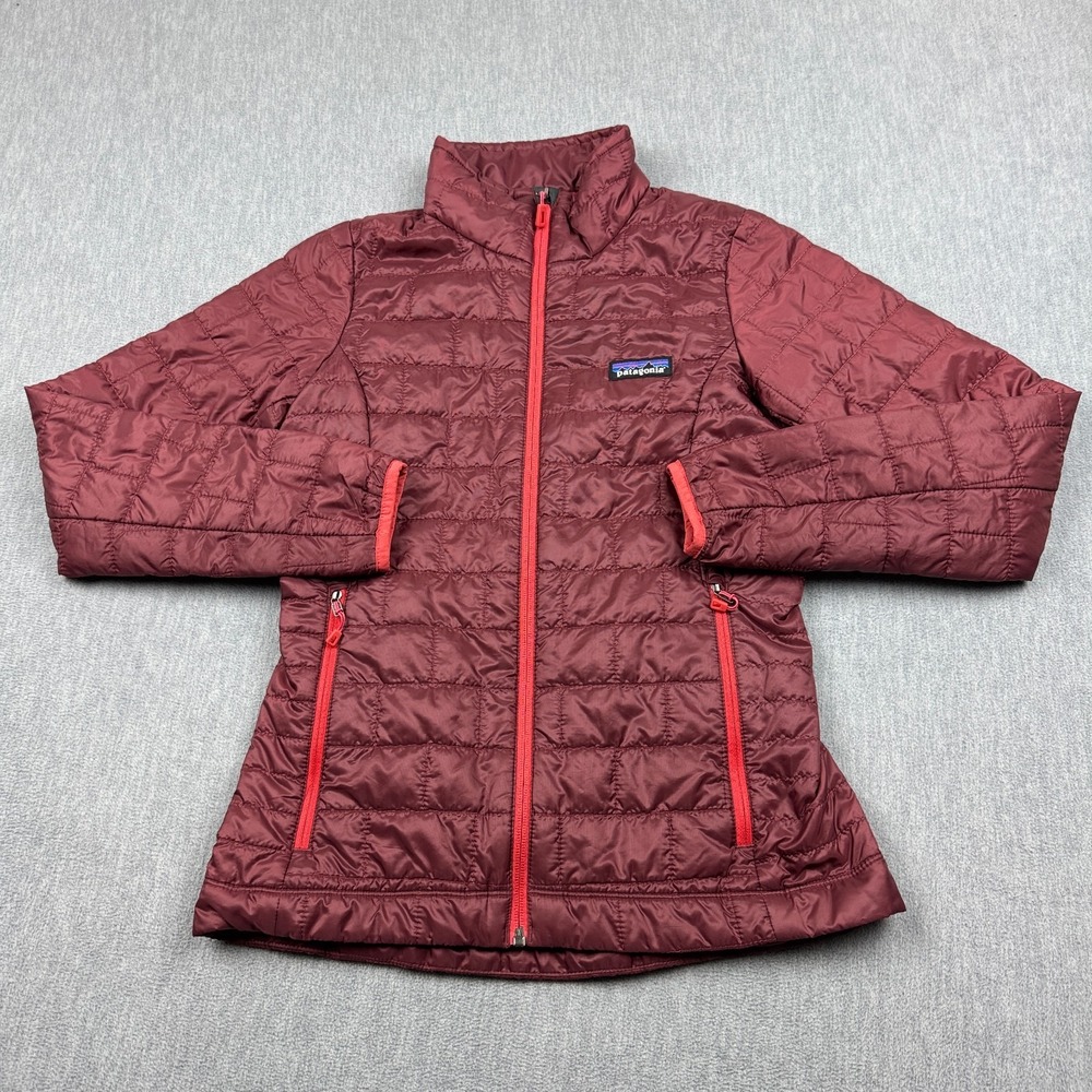 Patagonia Jacket Womens XXS Red Nano Puffer Insulated Primaloft Full Zip